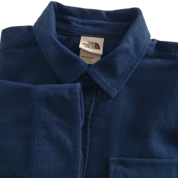 The North Face Blue Flannel Long Sleeve Button-Up Shirt Men's M - Picture 1 of 8